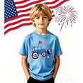 thumbnail image 2 of Tfken Boys Kids 4Th Of July T-Shirts Shirts For Summer 250Th Anniversary America Independence Day Cartoon Print Tops Patriotic Short Sleeve Toddler Fashion T Shirts Size 4-5 Years Blue, 2 of 4