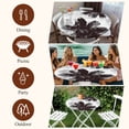 thumbnail image 6 of Black White Spring Floral Round Tablecloth 36-44 Inch Round Fitted Table Cloth with Elastic Edge, Summer Flowers Botanical Waterproof Table Cover Protector for Outdoor Picnic Party Dining, 6 of 6