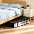 thumbnail image 1 of Almacenamiento bajo la cama, bolsa de ropa con cremallera transparente para ventanas, organizador plegable y antipolvo para la cama con asas para mantas, ropa de cama, 1 of 7