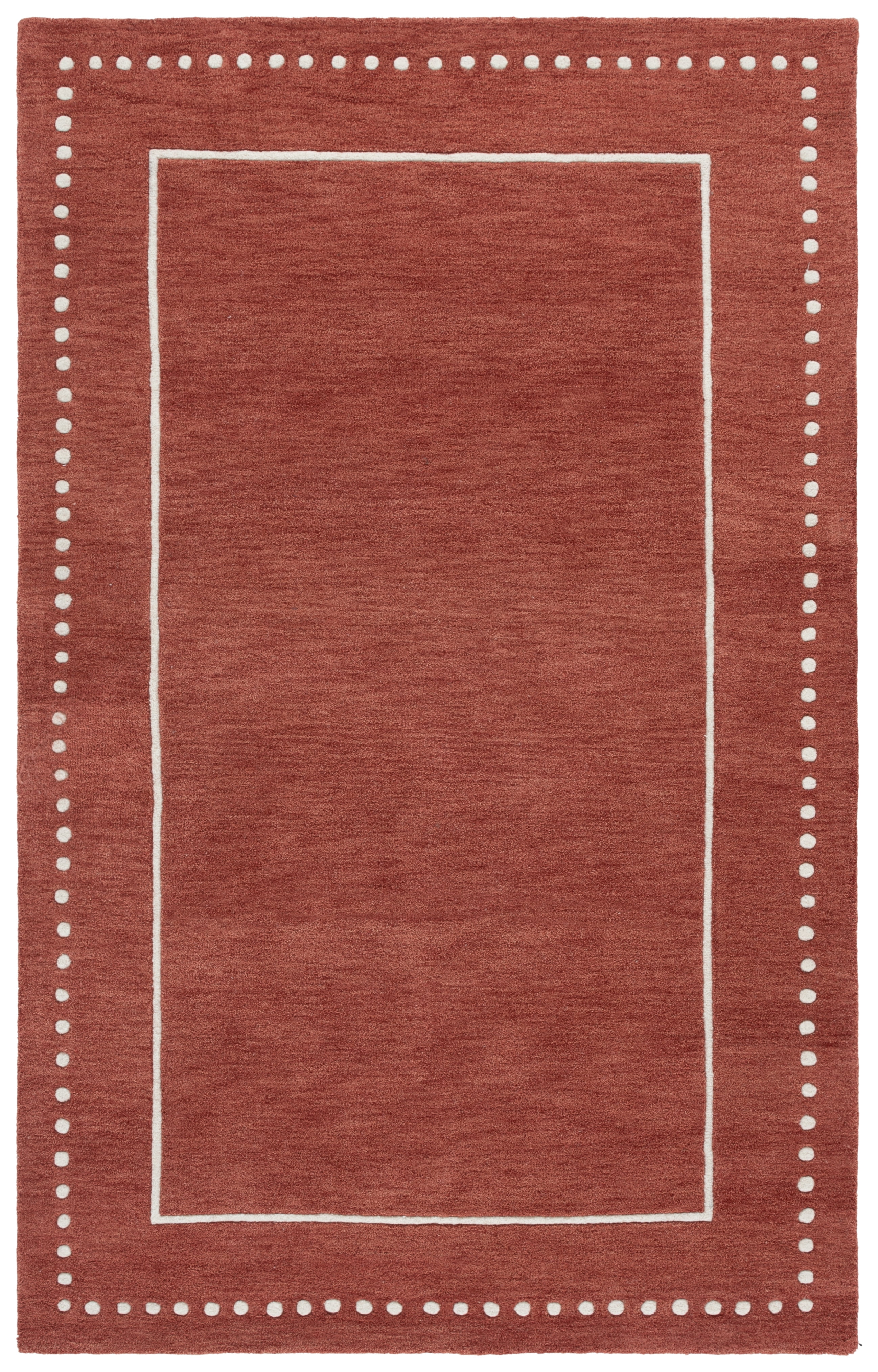 Safavieh Bella Danita Bordered Wool Area Rug, Red/Ivory, 5' x 5' Square