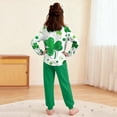 thumbnail image 6 of Girls Boys St. Patrick's Day Outfits 2PC Comfy Casual Print Long Sleeve Pullover Tops with Pants Sets Green 4 15-16 Years, 6 of 8