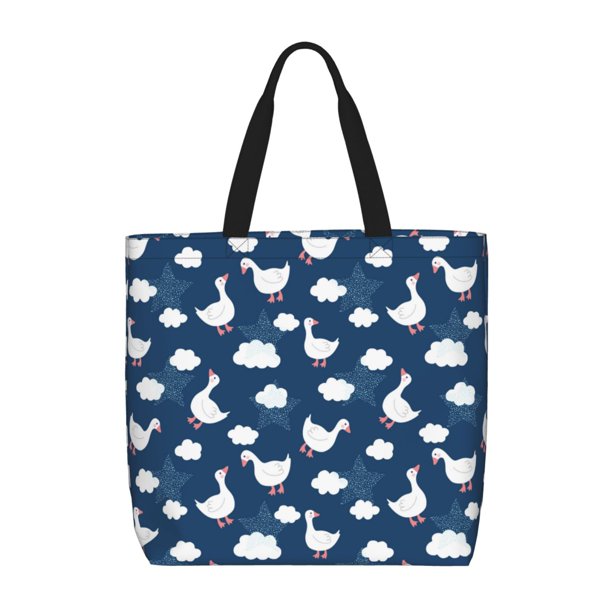 Balery Cute Goose On Blue Sky Bolsa de Mano para Mujeres con Cremallera, Bolsa de Gimnasio con Compartimentos, Bolsa para Laptop, Bolsa para Trabajo