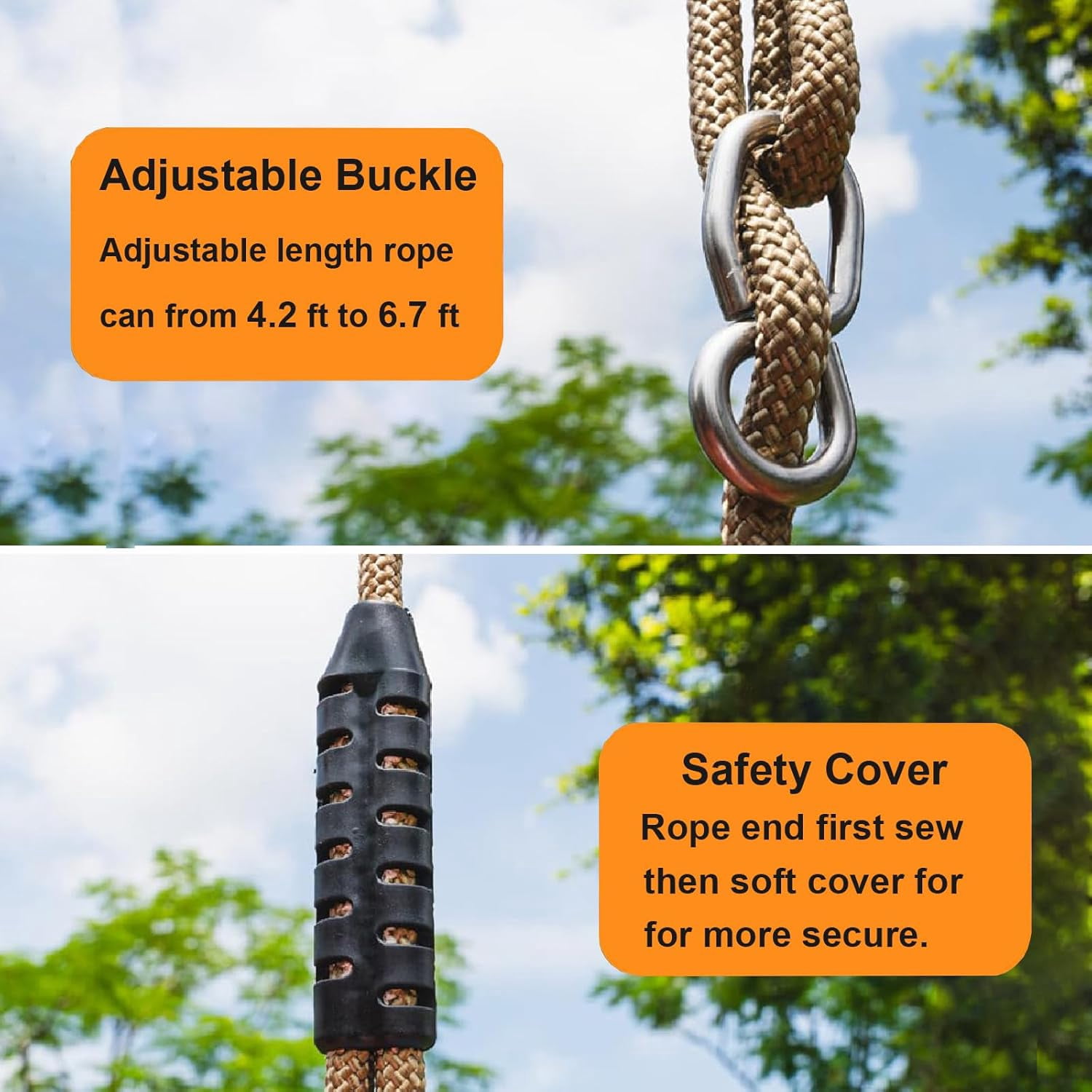 600 LB Weight Capacity Full Bucket Toddler Swing Seat with Adjustable Height Rope from 4.2 to 6.7 FT High Back Bucket Seat Swing for Toddler - Cute Elephant Shape Design