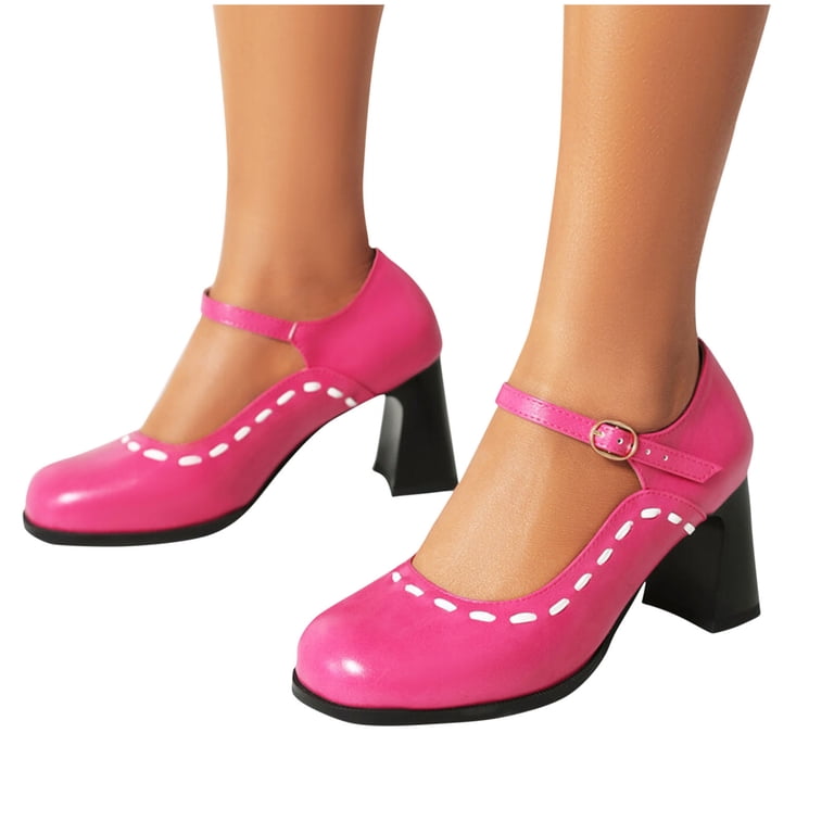hopeusnice Women's Mary Jane Shoes Block Heel Buckle Closure Stitching Faux Leather Comfortable Dress Pumps Wedding Party Shoes Hot Pink 41 - Walmart.com hopeusnice Women's Mary Jane Shoes Block Heel Buckle Closure Stitching Faux Leather Comfortable Dress Pumps Wedding Party Shoes Hot Pink 41 - Walmart.com