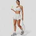 thumbnail image 6 of Women's High Waist Running Shorts with Built-In Liner and Side Pockets for Storage - Large, White, 6 of 7