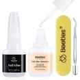 thumbnail image 1 of Set de pegamento para uñas Beetles, 2 unidades de 10 ml, con removedor y eliminador de cutículas, 1 of 6