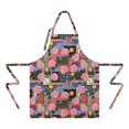 thumbnail image 2 of Pioneer Flower Floral Print Pattern Apron for Women and Men, Cotton Linen Waterproof with Pockets, Adjustable, 33x27 Inch for Kitchen, Gardening, BBQ, Salon, 2 of 6