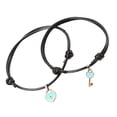 thumbnail image 2 of Pulsera de pareja con dije de corazón para novio y novia, ajustada de 6,3 pulgadas a Azul, 2 of 9