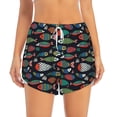 thumbnail image 2 of Pofeuu Hand Drawn Colorful Fishes Print Women's Athletic Shorts Running Workout Shorts Tummy Control Quick Dry Gym Shorts with Pockets Double layer sports shorts-Large, 2 of 7