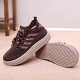 thumbnail image 6 of Winter Warm Casual Shoes for Women Breathable Platform Non Slip Outdoor Walking Shoes Fleece Lined Lace Up Short Boots Brown Size 5.5, 6 of 8