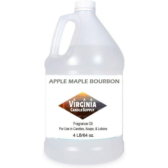 Apple Maple Bourbon Fragrance Oil 4 LB Bottle for Candle Making, Soap Making, Tart Making, Room Sprays, Lotions, Car Fresheners, Slime, Bath Bombs, Warmers
