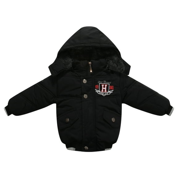 Richie House Little Boys Black Badge Embroidery Padded Sport Jacket 2/3