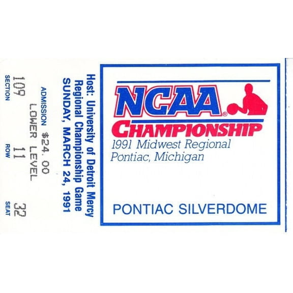 1991 NCAA Tournament Midwest Regional Semifinals and Final ticket stubs (Duke advances to Final 4)