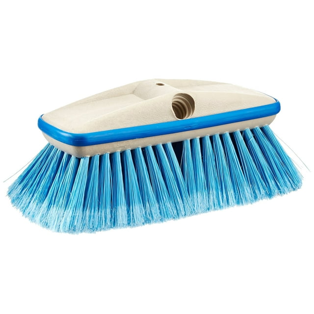 STAR BRITE Cabezal de Cepillo 8" Lavado Medio de Lujo c/Parachoques: Conexiones Dobles p/Postes Roscados Estándar 3/4" o Mangos Extensibles de Cepillo, (azul) mediano (040162)
