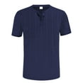 thumbnail image 7 of AHTJRT Short Sleeve Cotton Linen Henley Shirts For Men Casual Crewneck Tees Navy S, 7 of 7