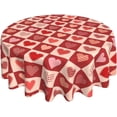 thumbnail image 1 of Nappe Ronde Love 60 Pouces Lavable Réutilisable Décoration Housse de Table pour Cuisine Fête, 1 of 7