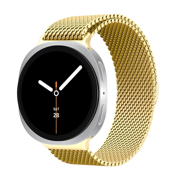 Bandas De Metal Para Galaxy Watch 8 Band 40 Mm 44 Mm/Galaxy Watch 8 Classic Band 46 Mm Malla Magnética Pulsera De Acero Inoxidable Correa Milanesa Para Samsung Galaxy Watch 8/8 Classic (2025) Mujeres