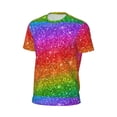 thumbnail image 6 of Wukai Colorful Glitter Print Men's Short-Sleeved Mesh T-Shirt,Quick-Dry Short Sleeve Workout T-Shirt-3X-Large, 6 of 8