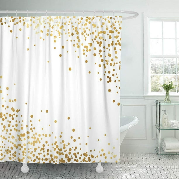 KSADK White Celebration Gold Glitter Polka Dot Yellow Splash Shower