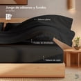 thumbnail image 2 of Juego de Sábanas de Bambú Dreamlab, Ropa de Cama Ultra Suave, Fresca, Hipoalergénica, Ecológica, Sábanas King Size de Bambú, Color Negro, 2 of 11