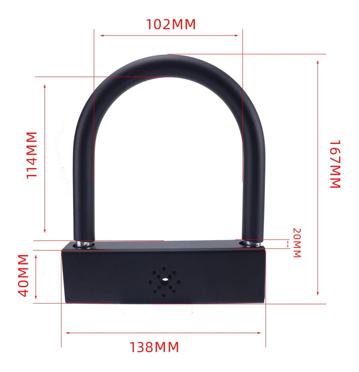 Applicable to U-Lock with Alarm and 3 Keys, Universal Padlock