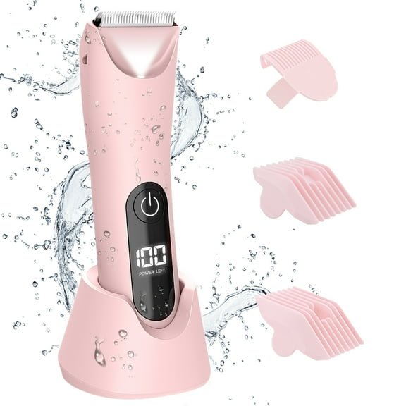 Obacre Bikini Trimmer for Women,Electric Razors for Women & LED Display,Wet/Dry Pubic Body Hair Trimmer,IPX7 Waterproof-Easy Cleaning Body Shaver Bikini Razor,Ceramic Blade,Women's Gifts