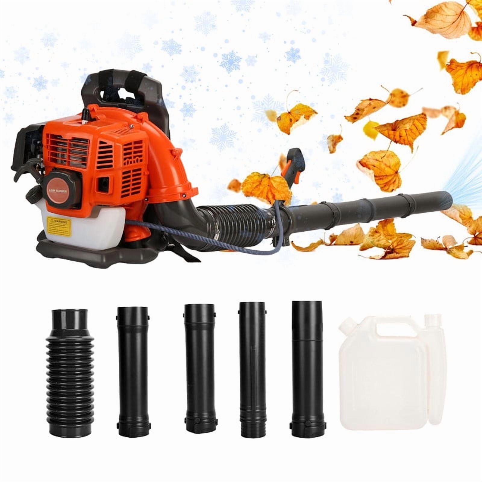 Seipouy Backpack Gas Powered Leaf Blower, 52CC 550 CFM 1.7 HP 2 Cycle Grass Lawn Blower Air Cooling Gasoline Backpack Grass Blower with Air-Cooled, Snow Blower for Outdoor