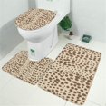 thumbnail image 2 of Beige and Brown Of Leopard Print Bathroom Rugs Sets 3 Piece,Toilet Cover Set,Absorbent Non Slip Bathroom Mats Sets with U-Shaped Contour Rug Toilet Rug Set, 2 of 5