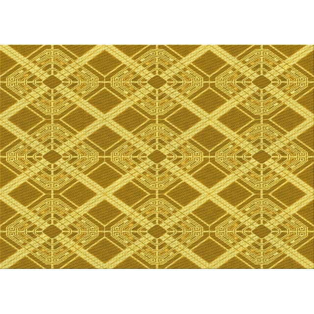 Ahgly Company Machine Washable Indoor Rectangle Transitional Bright Gold Yellow Area Rugs, 3' x 5'