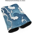thumbnail image 3 of Blue and White Japanese Wave Mouse Pad - Large XXL Long Mousepad, Extended XL Desk Mat, Non-Slip Rubber Base, Stitched Edges, Ideal for Gaming, Office, 3 of 6