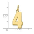 thumbnail image 2 of Diamond2Deal 10k Yellow Gold Medium Polished Number 4 Charm Pendant for Women (L- 0.87 inch, W- 0.36 inch), 2 of 6