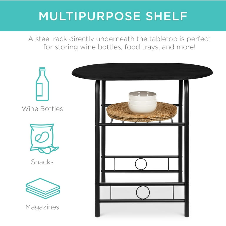 Dining table with wine on sale rack underneath