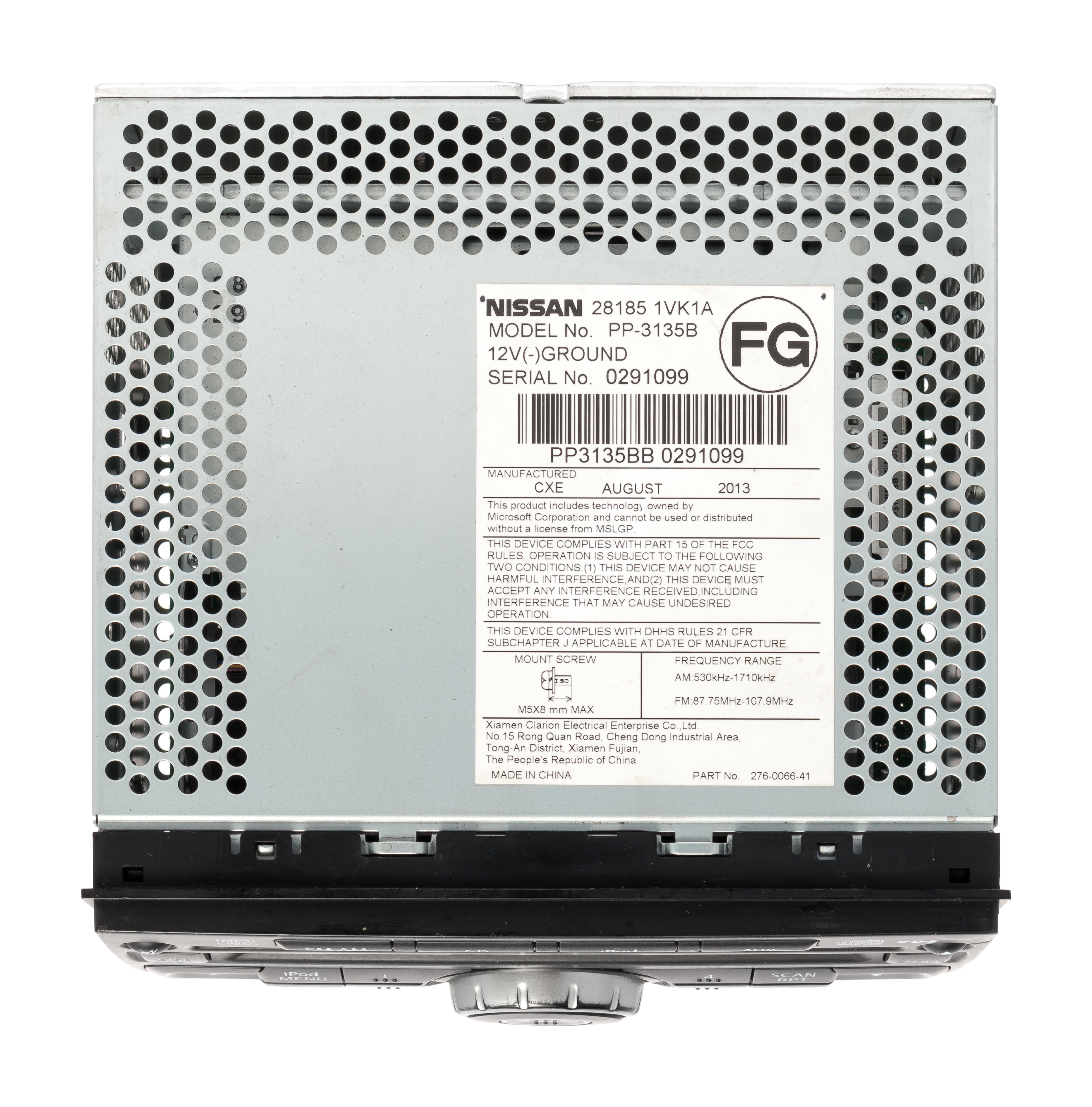 Restored 2011-2015 Nissan Rogue OEM AM FM Single CD Auxiliary Input 281851VK1A Face CY26G (Refurbished)