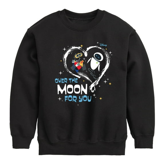 Disney Wall-E - Over The Moon For You - Toddler & Youth Crewneck Fleece Sweatshirt