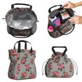 thumbnail image 2 of Pioneer Flower Drawstring Lunch Bag Women - Drawstring Lunch Bag Insulated for Work Office - Stain-Resistant Large Lunchbags for Women with Multi-Pockets, 2 of 6