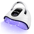 thumbnail image 1 of Sunrich Lámpara de uñas de gel UV 120 W LED luz de uñas secador rápido para curado de esmalte de gel con 4 temporizadores mango portátil sensor automático de gran espacio (blanco), 1 of 5