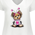 thumbnail image 4 of Inktastic Love Bug Yorkie Women's Plus Size V-Neck T-Shirt, 4 of 5