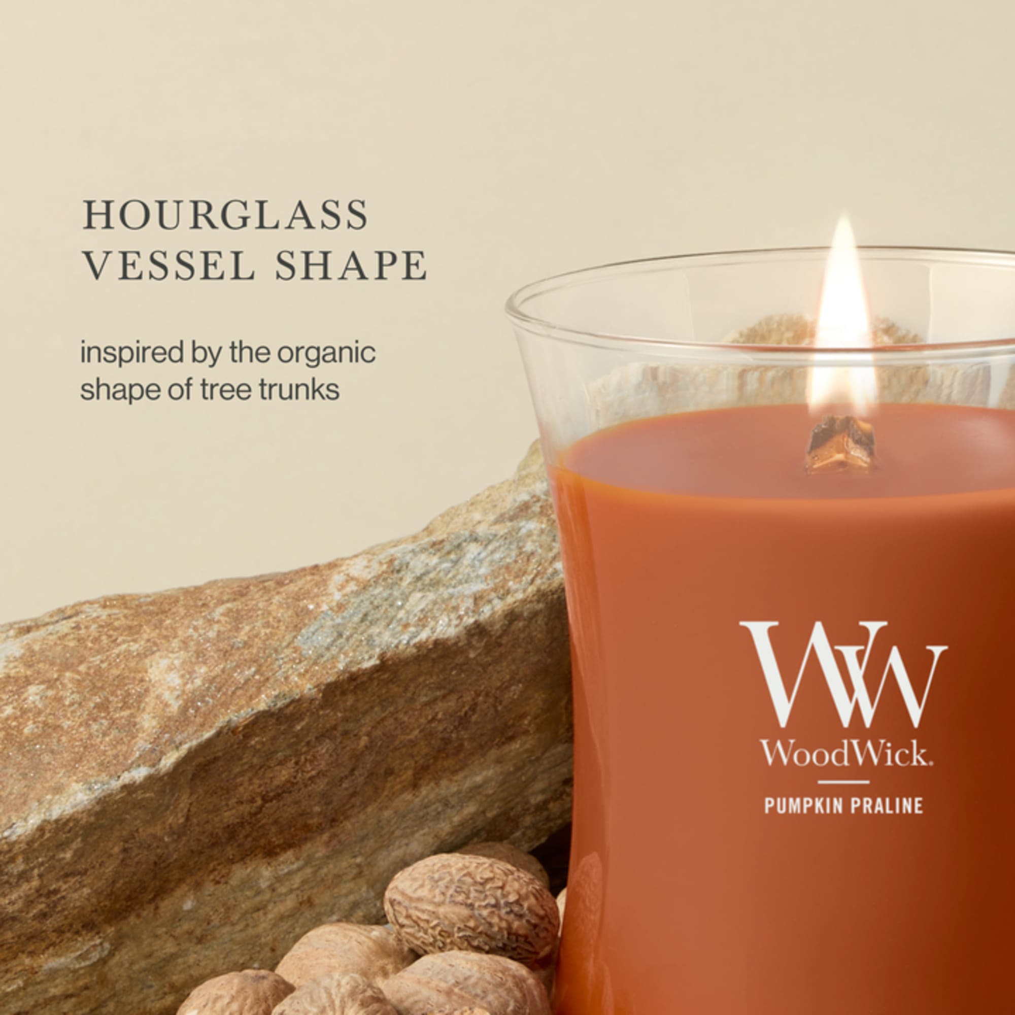 Woodwick Pumpkin Praline Medium Hourglass Candle, 9.7 oz photo 4