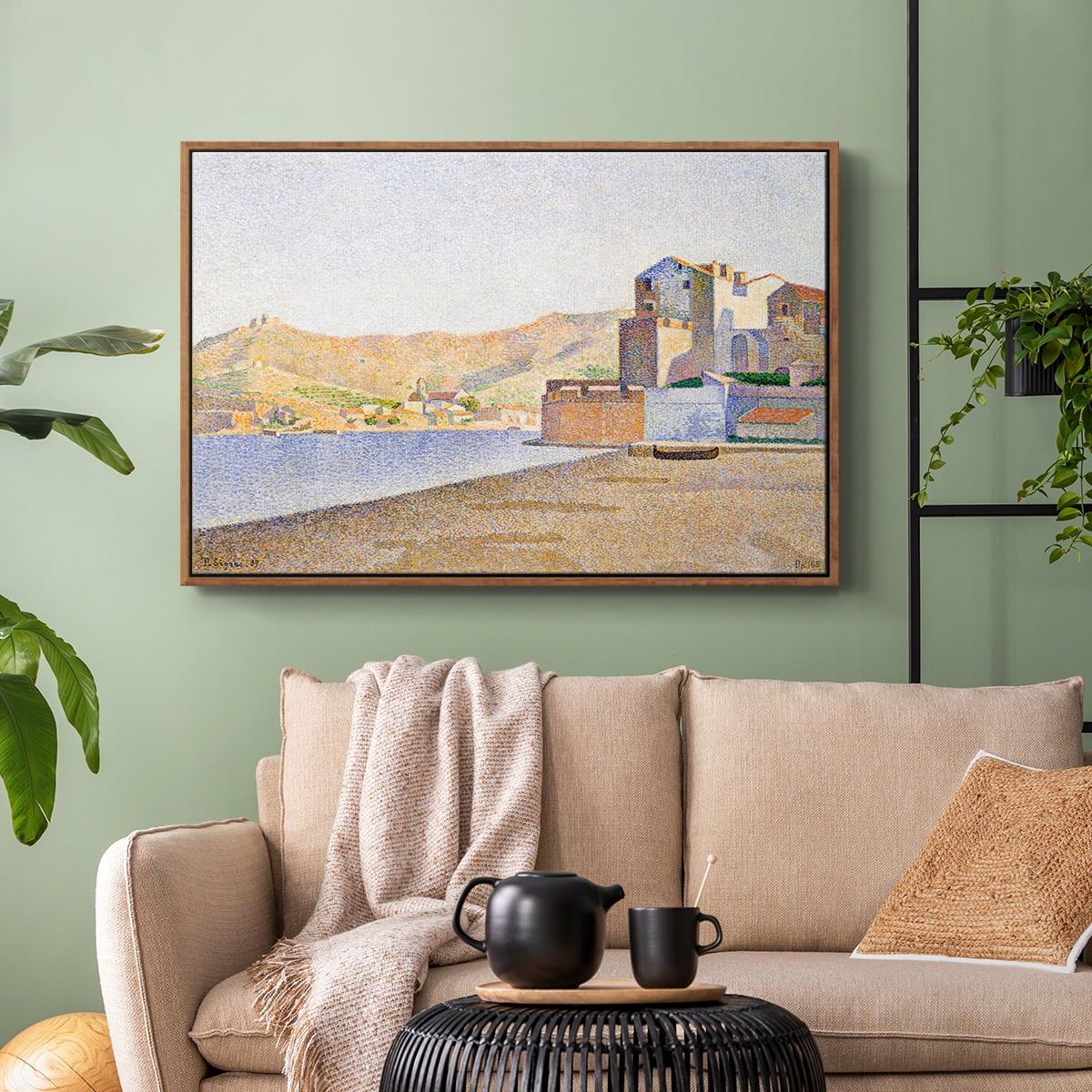 Vintage Landscape-XXXIV By Wexford Home Framed in Walnut Wood Gallery Wrapped Canvas 25 in. x 37 in.
