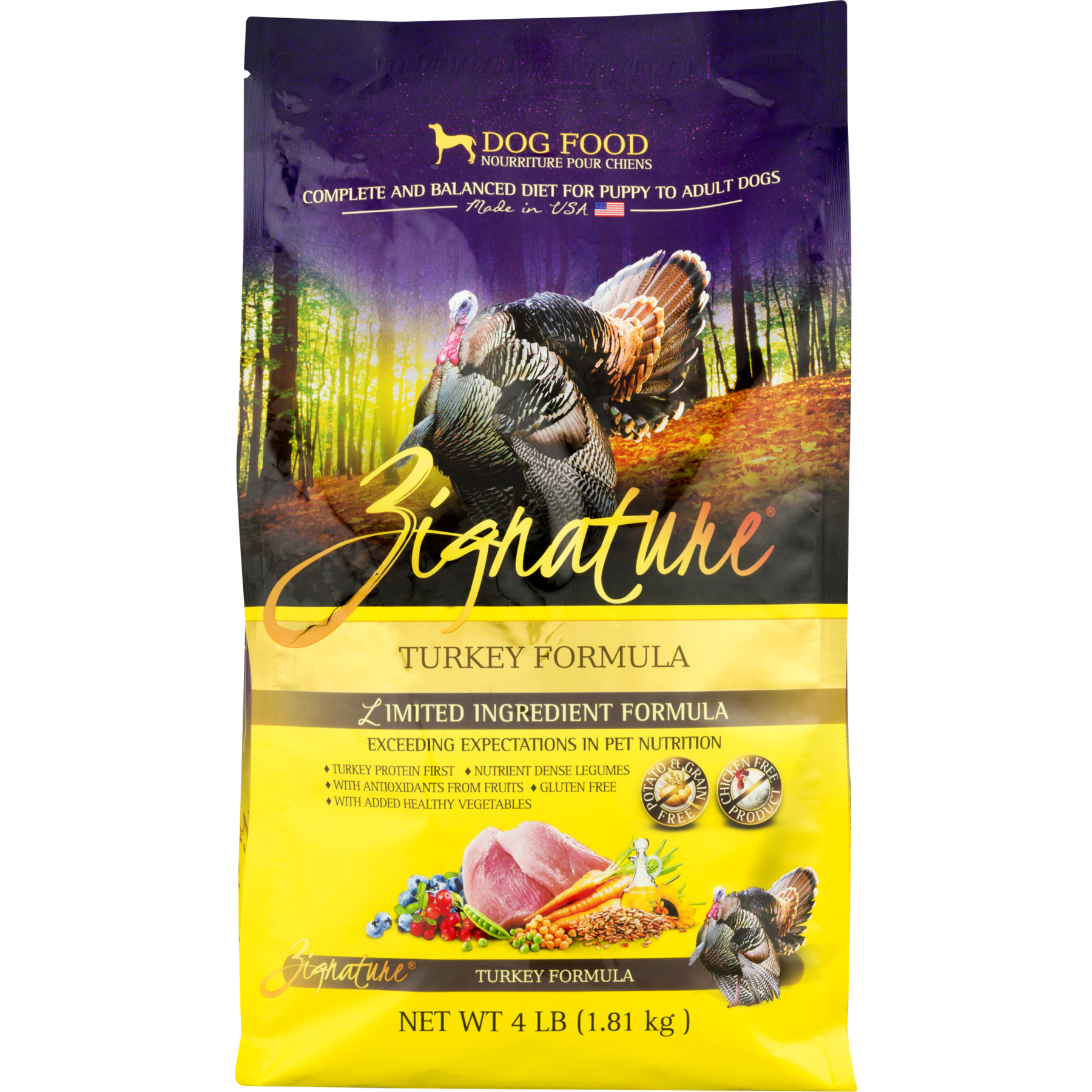 Zignature turkey top dog food