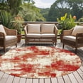 thumbnail image 4 of Red Ombre Round Area Rug 8Ft Washable Large Circle Rugs for Living Room Dorm, Gradient Abstract Art Vintage Non-Slip Carpet Floor Mats Indoor Outdoor Carpet Runner Aesthetic Home Decor, 4 of 8