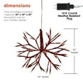 thumbnail image 6 of Alpine Corporation 10" Iron Twig Light-Up Snowflake Holiday Ornament, Red, 6 of 14