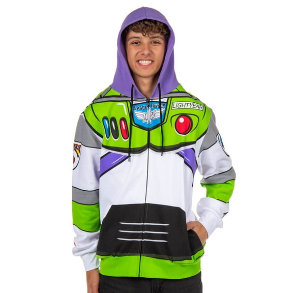 Disney Pixar Toy Story Men's I Am Buzz Lightyear Astronaut Costume Adult Sweatshirt Zip Hoodie