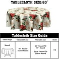thumbnail image 3 of Christmas Red Flowers and Brown Leaf Tablecloth Holly Berries Flower Round Tablecloth 60 Inch for Farmhouse Kitchen Decor Polyester Fabric Winter Table Cover for Party Outdoor Camping Holiday, 3 of 5