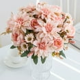 thumbnail image 2 of Faux Flowers Bundle Artificial Dahlia Rose Bunch Realistic Artificial Flowers for Flower Arrangement Home Wedding Decoration, 2 of 8