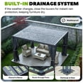 thumbnail image 6 of MELLCOM Louvered Pergola 10x12, Outdoor Rustproof Shelter with Adjustable Roof, Aluminum Gazebo with Waterproof Curtains and Netting for Patio Deck, Dark Grey, 6 of 8