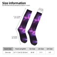 thumbnail image 3 of Women's Knee High Socks Nebula Purple Galaxy Pattern Outdoor Casual Tube Socks, 3 of 7