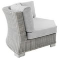 thumbnail image 3 of Modway Conway Sunbrella® Outdoor Patio Wicker Rattan Round Corner Chair in Light Gray Gray, 3 of 9
