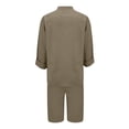 thumbnail image 4 of Trikvn Women Linen Sets 2 Piece Outfits Casual Summer Half Sleeve V Neck Tunic Top and Knee Length Bermuda Shorts Outfits Relaxed Fit Loungewear with Pockets, 4 of 4