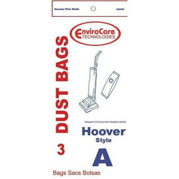Replacement Part For Hoover Type A Upright Vacuums Envirocare Paper Bags 3 PK # 809SW,